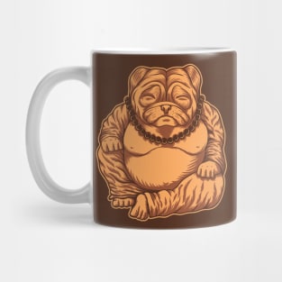 Golden Budai Pug // Funny Fat Pug Buddha Mug